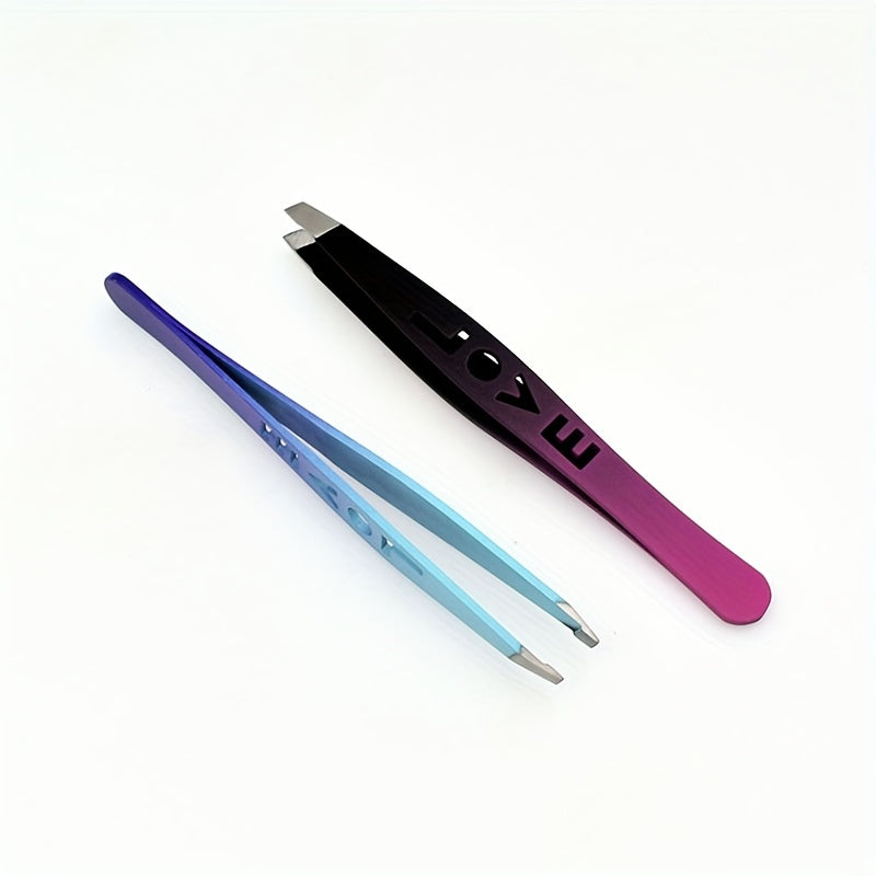 Pinzas para cejas de acero inoxidable, removedor de vello fino, herramienta de belleza