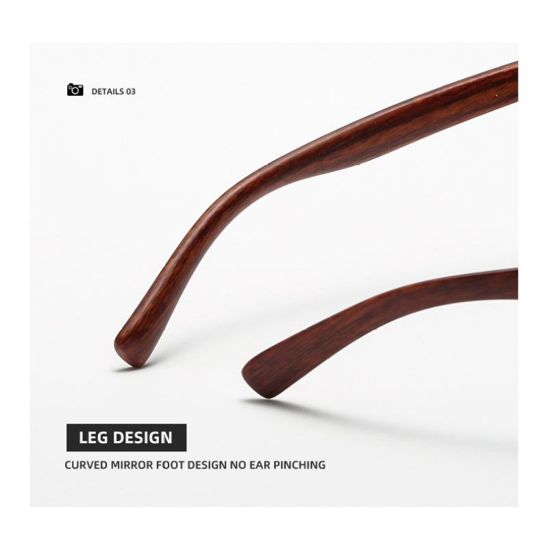 Unisex Vintage Wood Grain Square Glasses in Tea Brown for Men