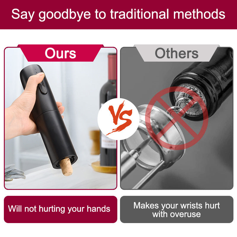 Foil kesuvchi bilan elektr sharob ochgich to'plami - Partiyalar va sharob ixlosmandlari uchun ideal - Ajoyib oshxona sovg'asi.