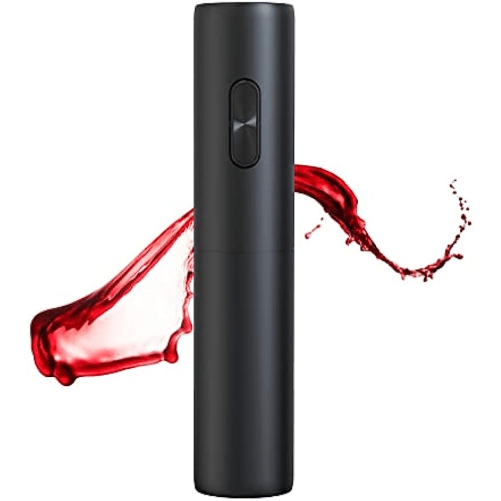 Qurilmali Elektrik sharob ochgich qora, batareyali, bitta bosish bilan ochadigan shisha ochgich