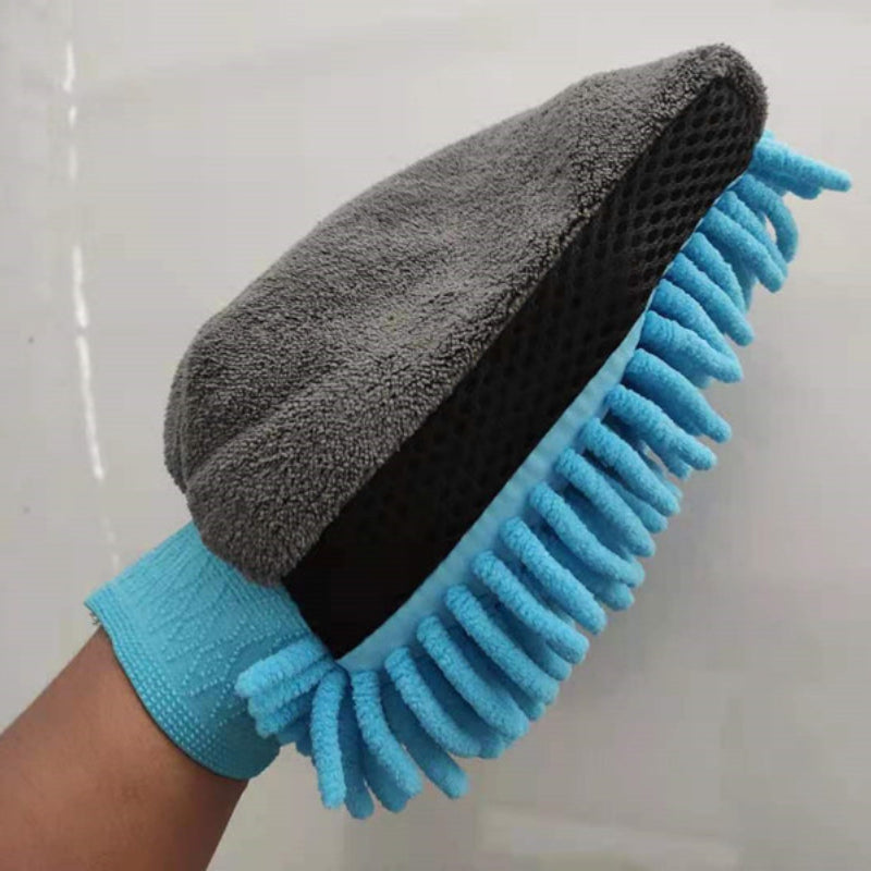 Guantes de lavado de coche de microfibra impermeable universal, de felpa doble cara