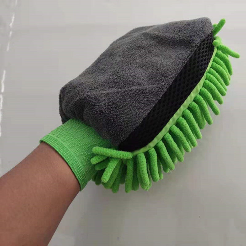 Guantes de lavado de coche de microfibra impermeable universal, de felpa doble cara
