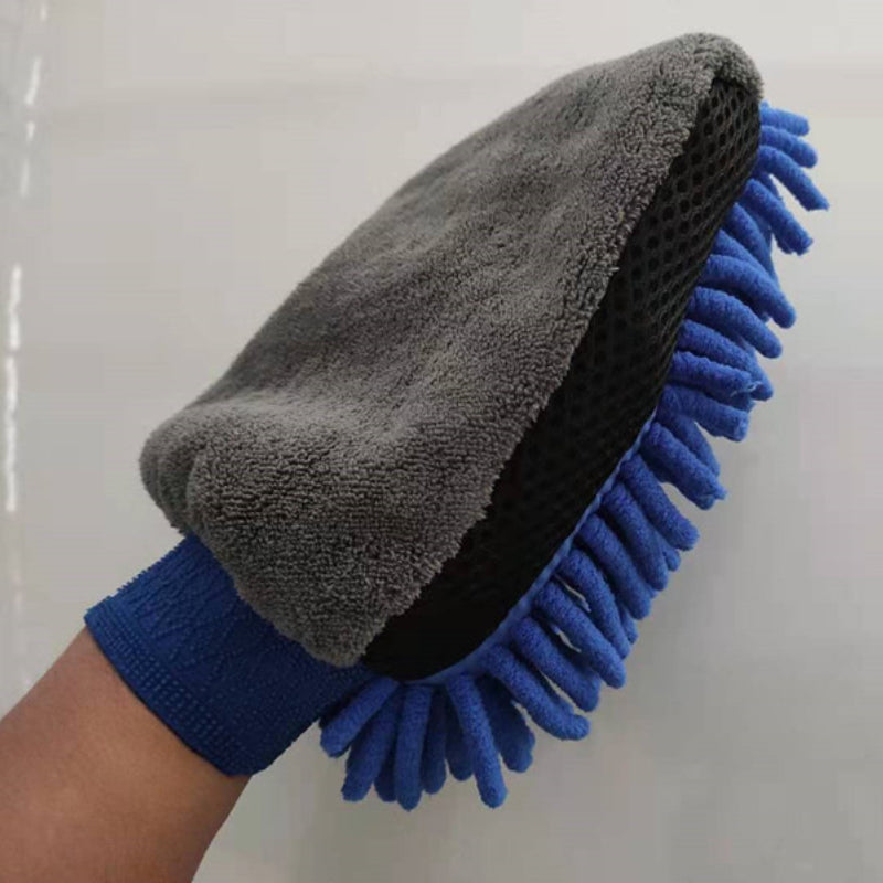 Guantes de lavado de coche de microfibra impermeable universal, de felpa doble cara