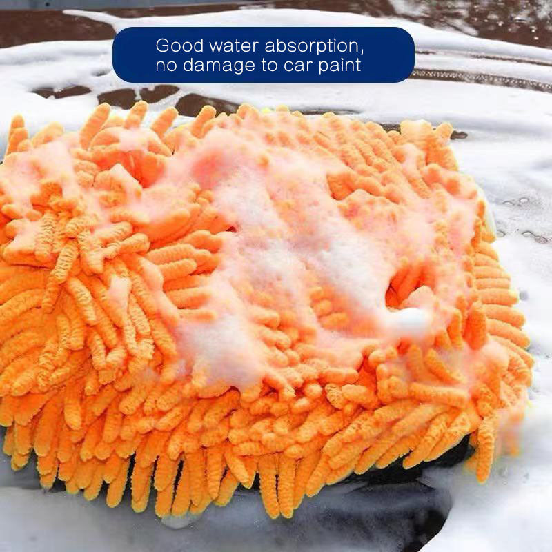 Guantes de lavado de coche de microfibra impermeable universal, de felpa doble cara