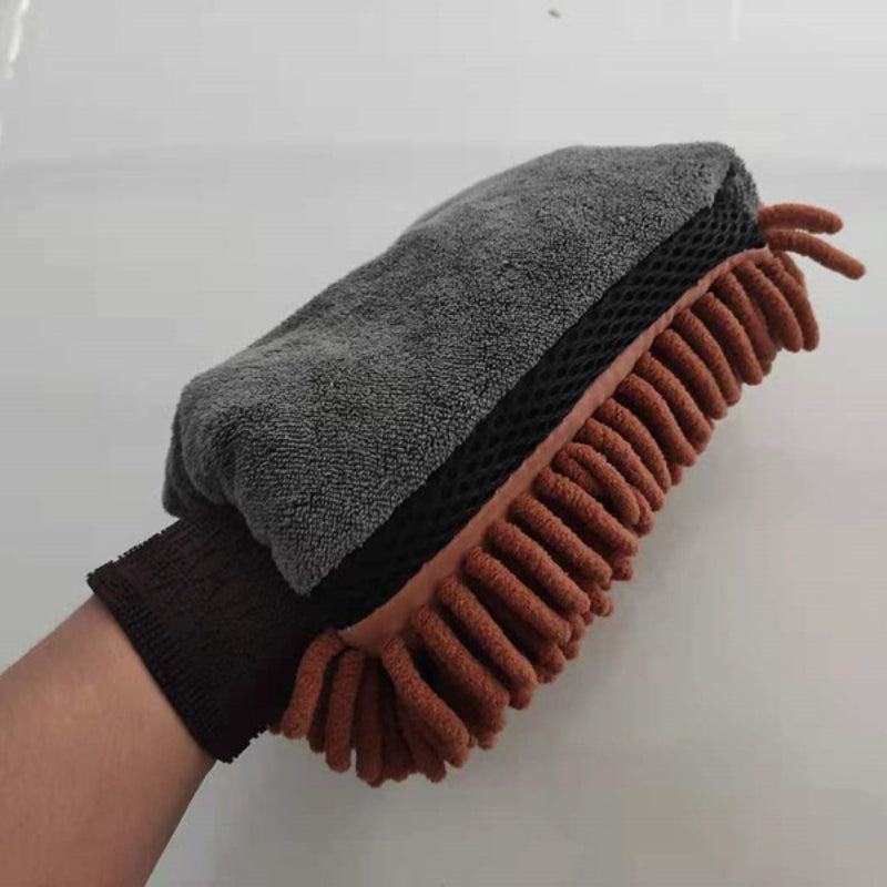 Guantes de lavado de coche de microfibra impermeable universal, de felpa doble cara