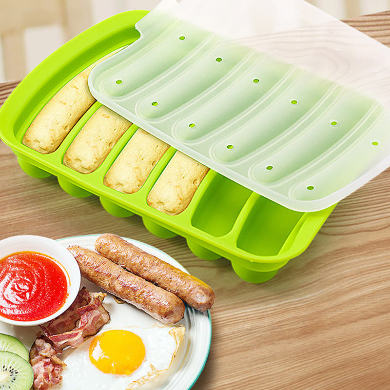 Silicone Sausage Maker with 6 Cavities Non-Stick Dishwasher Safe Kitchen Tool