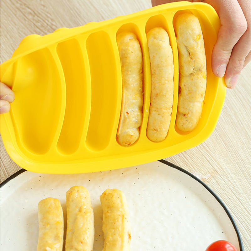 Silicone Sausage Maker with 6 Cavities Non-Stick Dishwasher Safe Kitchen Tool