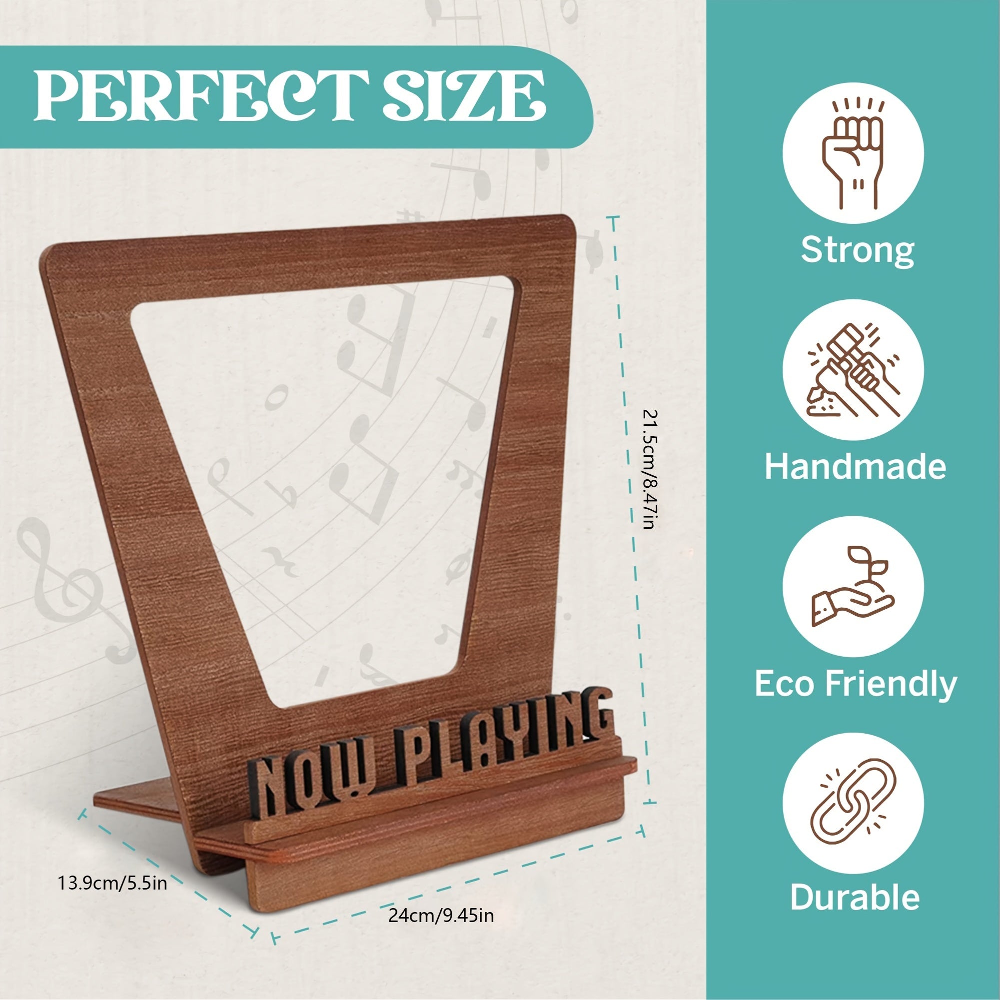 Vintage 3D Wooden Record Rack Retro Style LP Vinyl Display Stand Durable Faux Wood