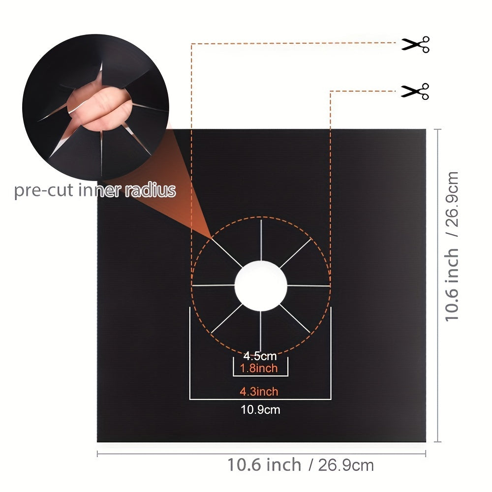4 yoki 8 dona Qora pechka yonilg'isi qopqog'i, 10.6 dyuym, qayta ishlatiladigan yopishqoqsiz