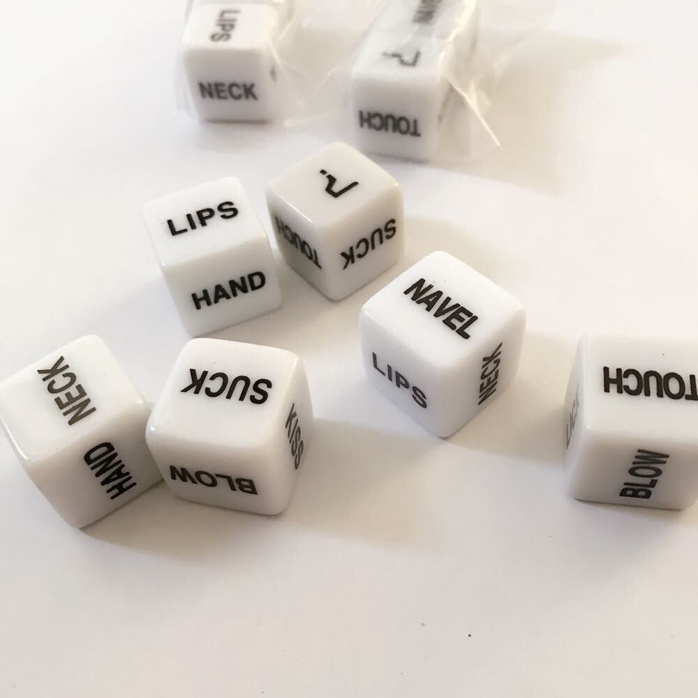 Adult White Couple Sex Dice Set with Action Instructions for Bondage