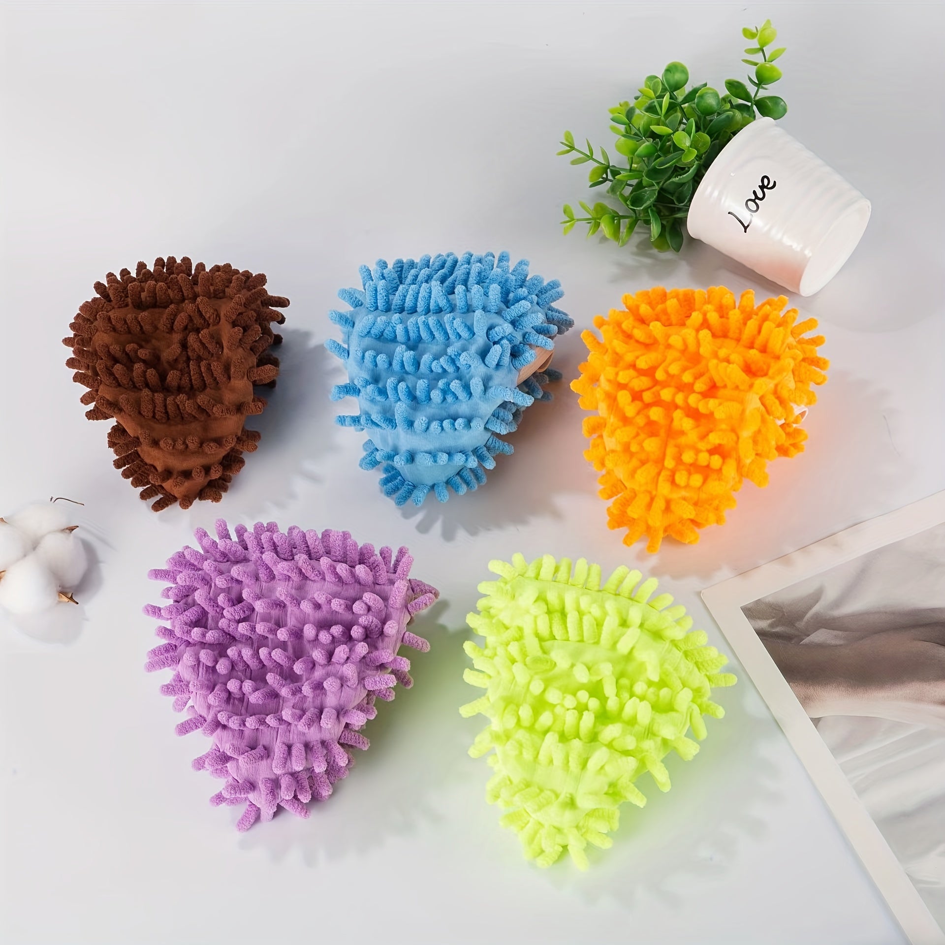 2pcs Colorful Microfiber Mop Slippers Washable Reusable Shoe Covers for Floor Cleaning