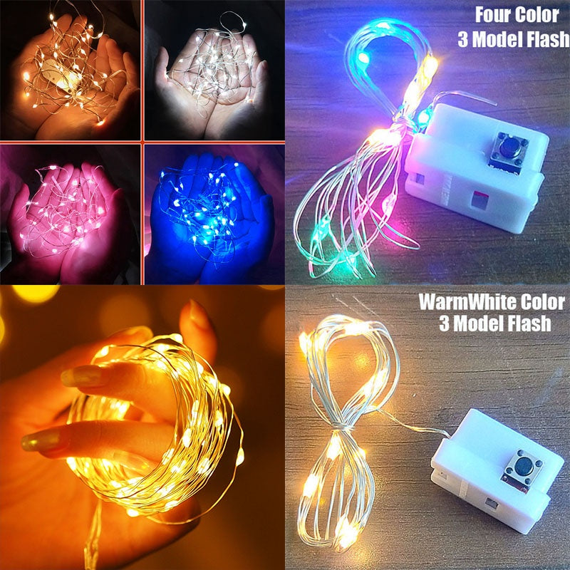 Mini Fairy Lights Copper Wire 10/20 Mode Christmas Decor