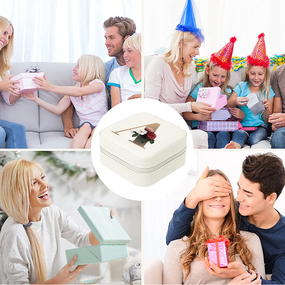 Mini Portable Zipper Jewelry Storage Box for Rings Necklaces and Studs