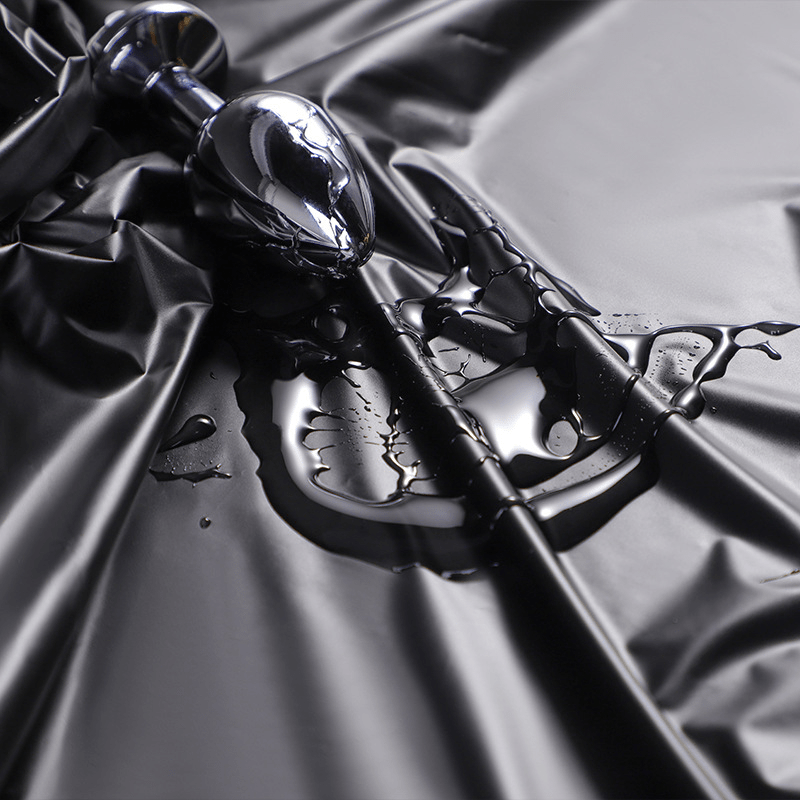 Black Waterproof PVC Bed Sheet Oil-Resistant Durable Bed Cover for Bedroom