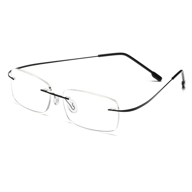 Men's Rimless Titanium Presbyopia Glasses with Flexible Memory Legs +1.0 to +4.0