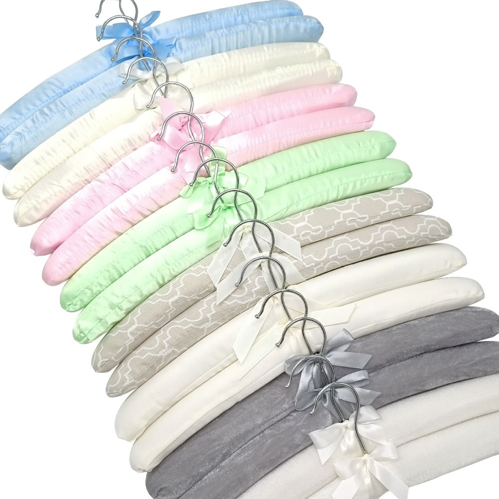10 Satin Padded Clothes Hangers for Wardrobe Organization and Display