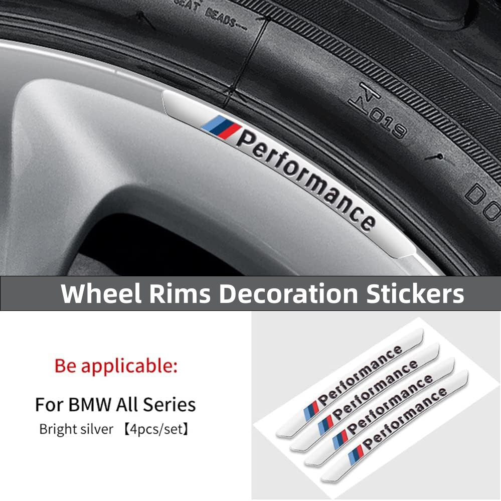 4 Pcs Aluminum Car Wheel Center Decal Stickers Silver Rim Emblems