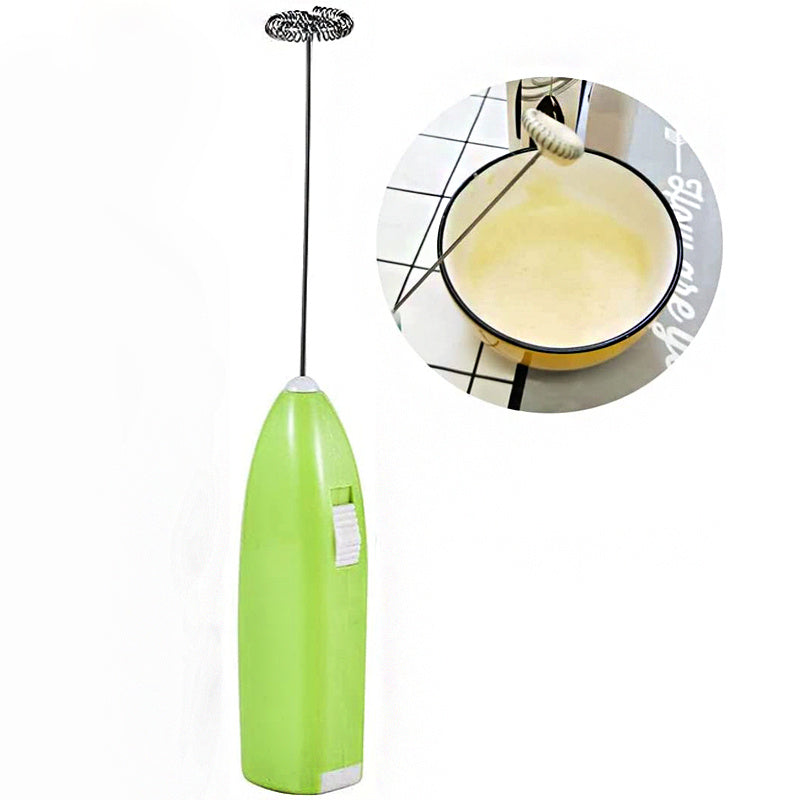 Electric Milk Frother Handheld Egg Beater for Coffee, Cappuccino, Cake Batter, Pink Black Green