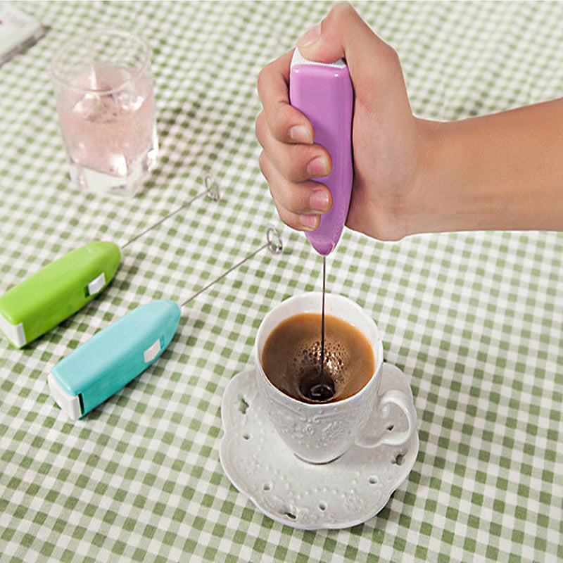 Electric Milk Frother Handheld Egg Beater for Coffee, Cappuccino, Cake Batter, Pink Black Green