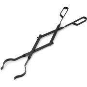 Heavy-Duty Steel Campfire Tongs 66cm Foldable Log Grabber Black Fire Pit Fireplace Tool