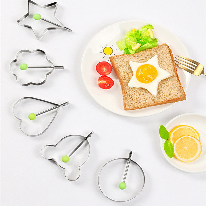 Set of 5 Stainless Steel Egg Molds for Frying Non-Stick Omelet and Pancake Rings