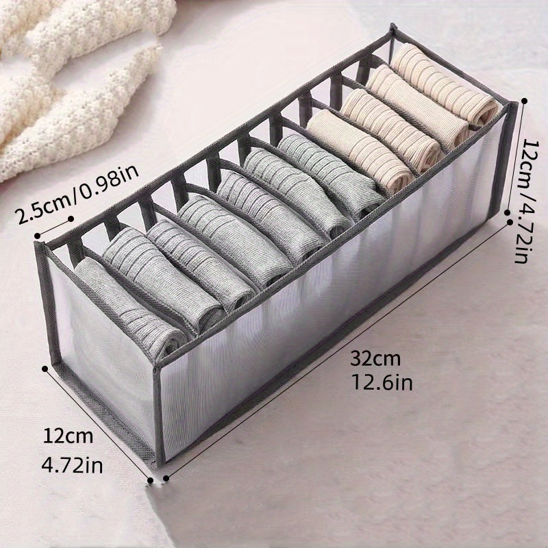 Lightweight Wardrobe Drawer Storage Box with Mesh Grid for Clothes Socks Underwear Organizer