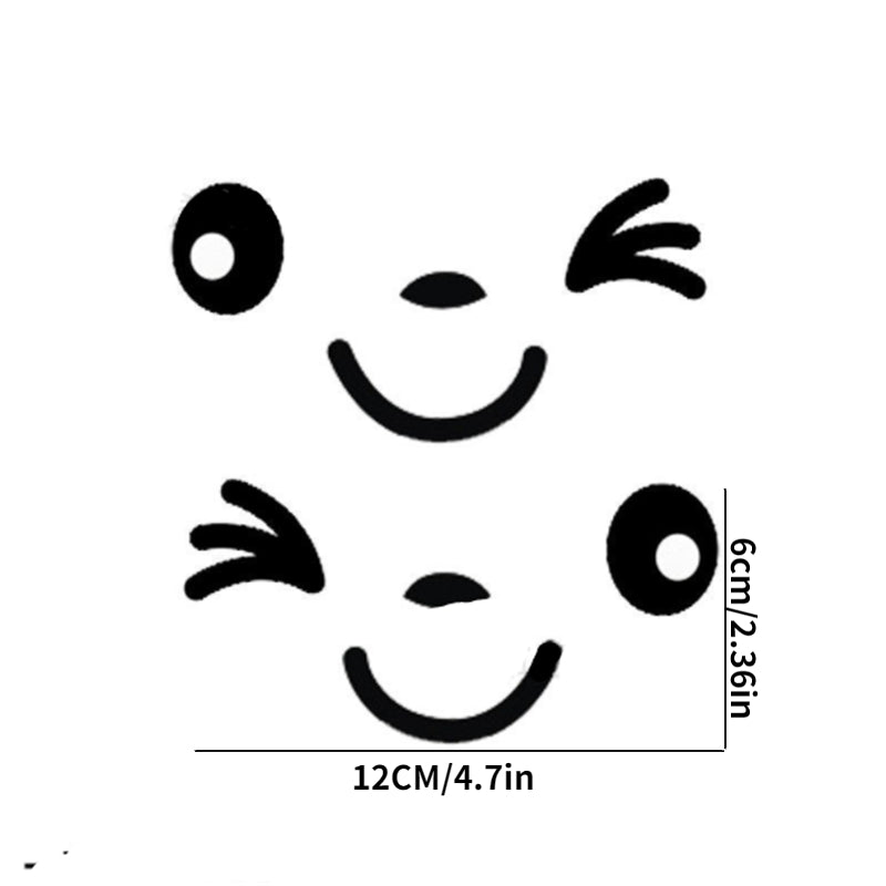 2PCS Reflective Car Stickers Rearview Mirror Cartoon Decals for All Cars