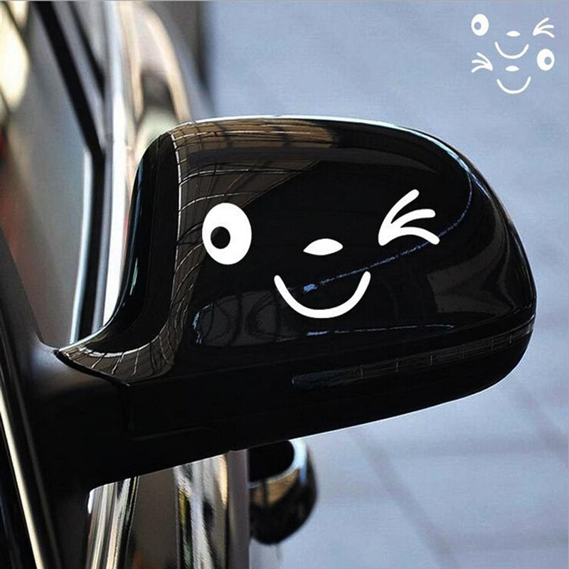 2PCS Reflective Car Stickers Rearview Mirror Cartoon Decals for All Cars
