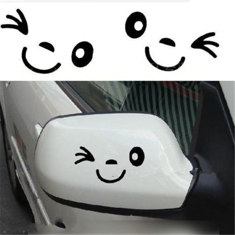 2PCS Reflective Car Stickers Rearview Mirror Cartoon Decals for All Cars