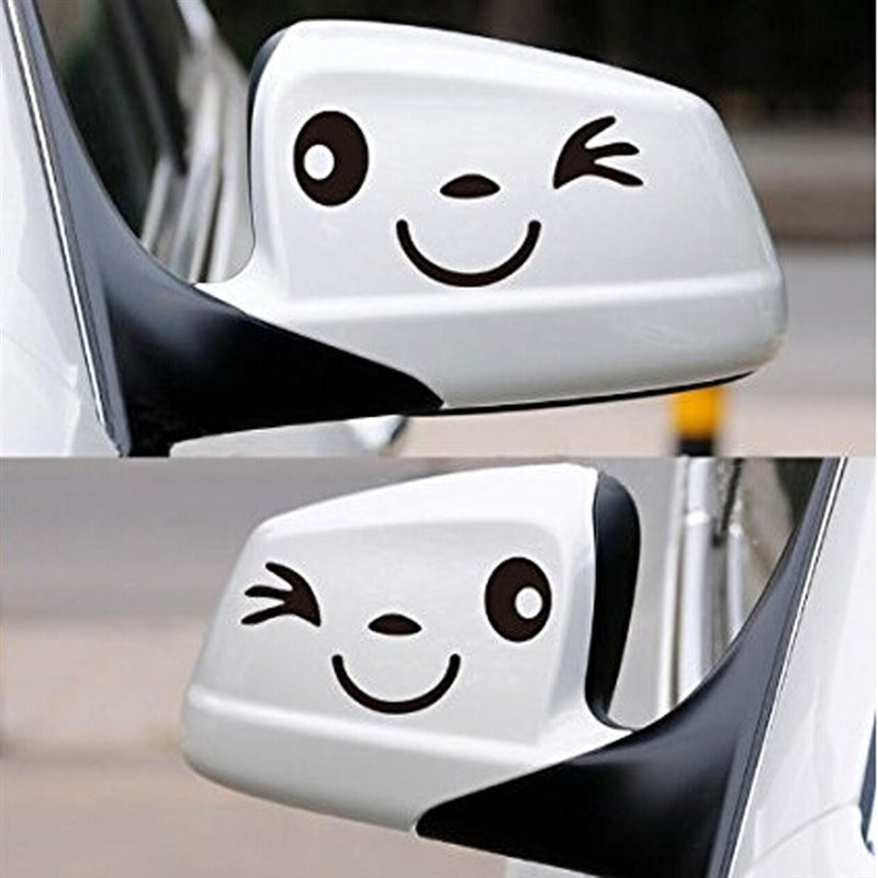 2PCS Reflective Car Stickers Rearview Mirror Cartoon Decals for All Cars