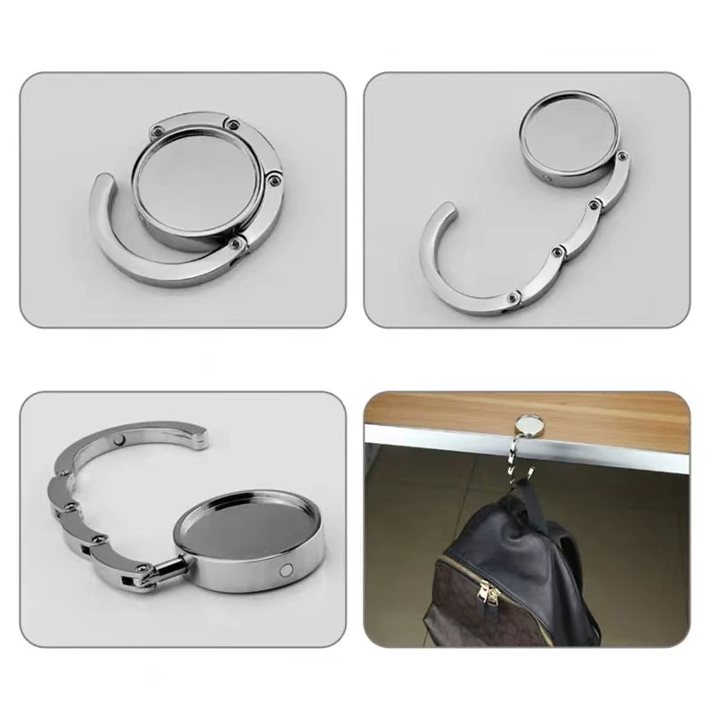 Folding Purse Hook Hangers Portable Bag Buckle Desk Hooks Handbag Holder