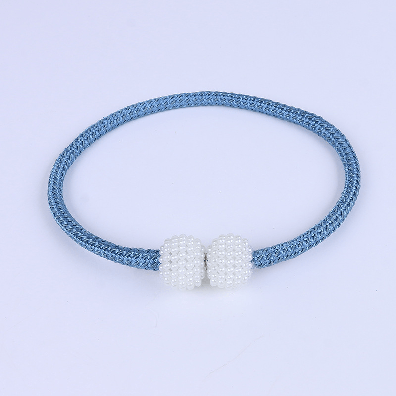 Set of 2 Faux Pearl Bead Magnetic Curtain Tiebacks No Drilling Stylish Holdbacks for Bedroom Living Room