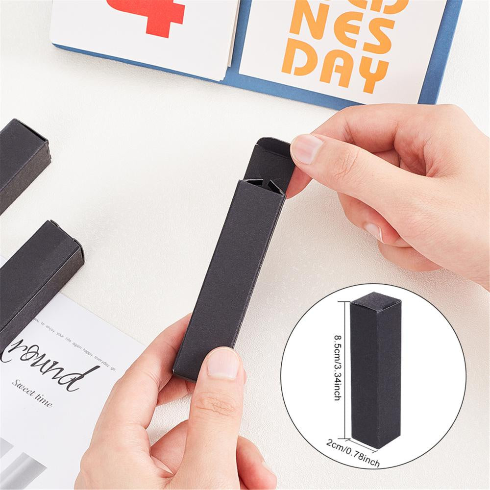 Набор из 80 коробок для помад из крафт-бумаги 8,5x2x2 см, прямоугольные контейнеры для подарочной упаковки