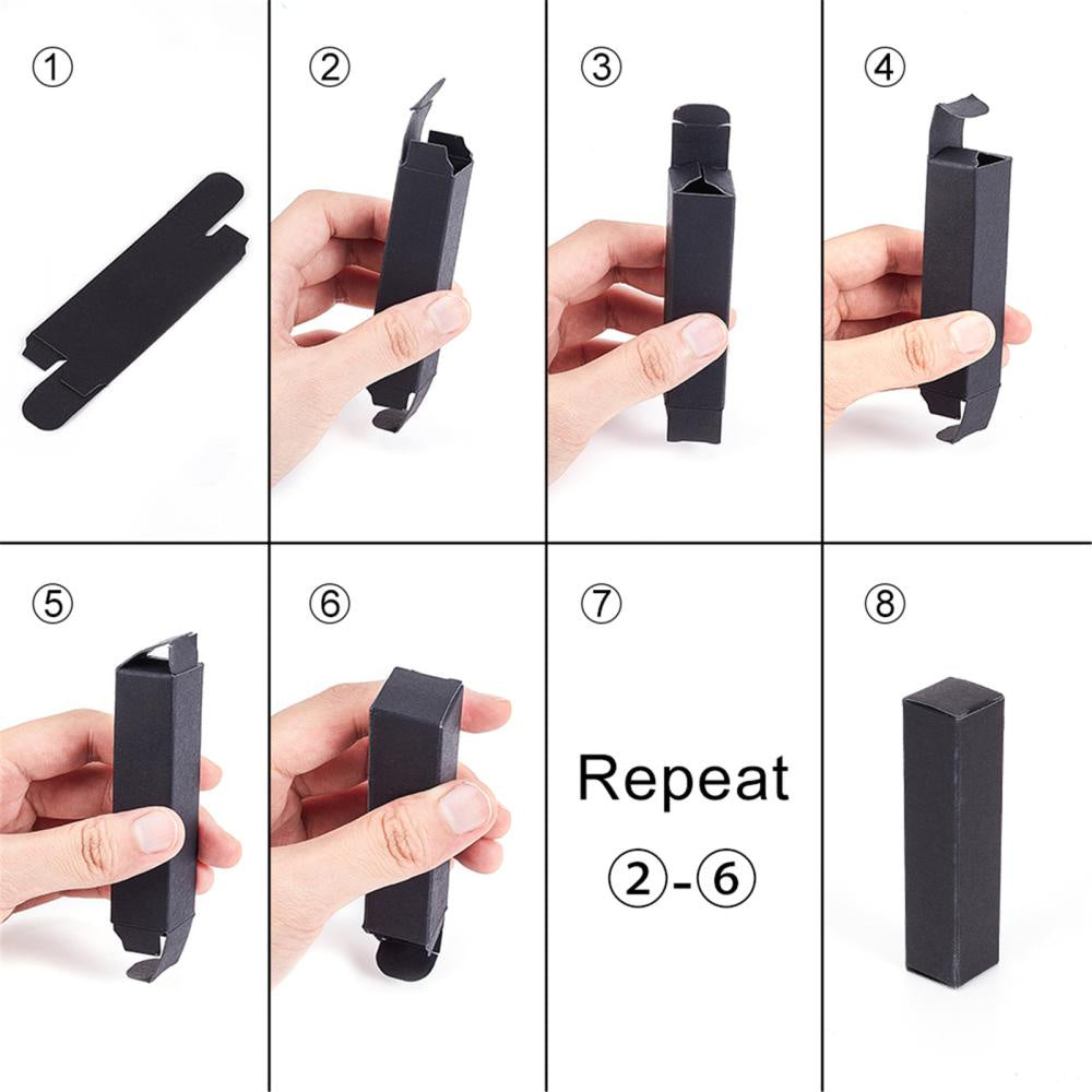 Набор из 80 коробок для помад из крафт-бумаги 8,5x2x2 см, прямоугольные контейнеры для подарочной упаковки