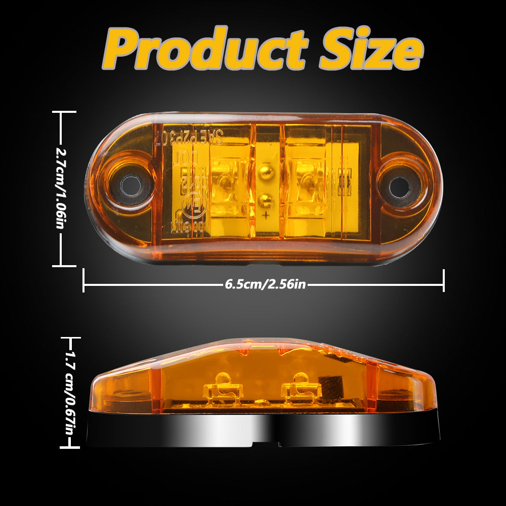 10 Pack LED Marker Lights for Trucks RVs Trailers Amber Red White Rear Hardwired 12-24V