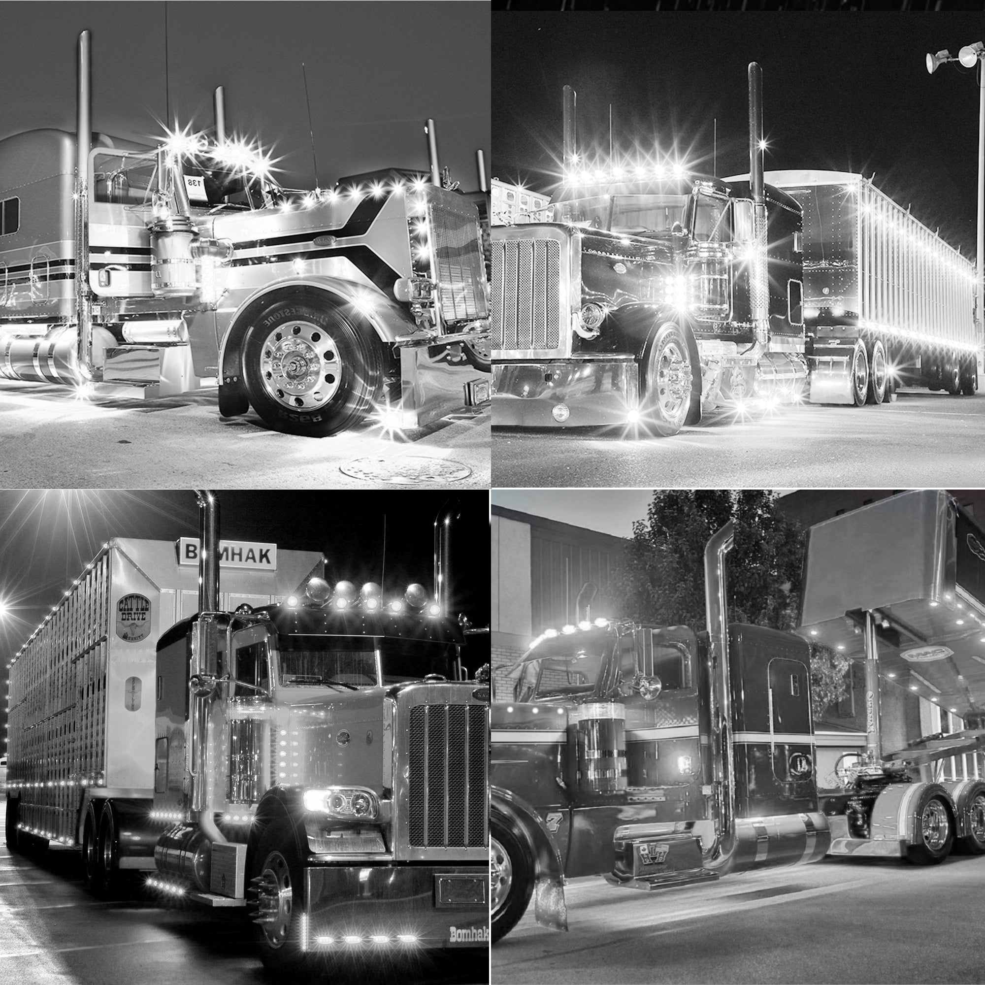 10 Pack LED Marker Lights for Trucks RVs Trailers Amber Red White Rear Hardwired 12-24V