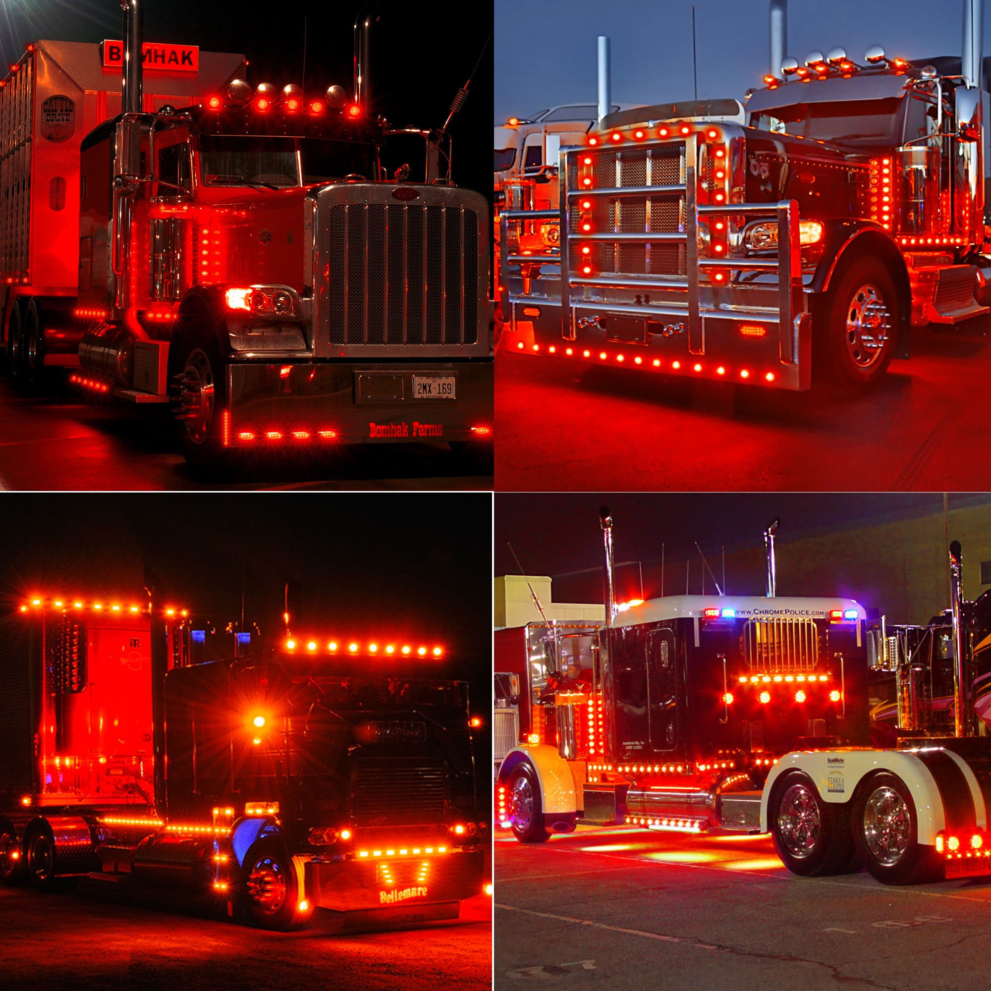 10 Pack LED Marker Lights for Trucks RVs Trailers Amber Red White Rear Hardwired 12-24V