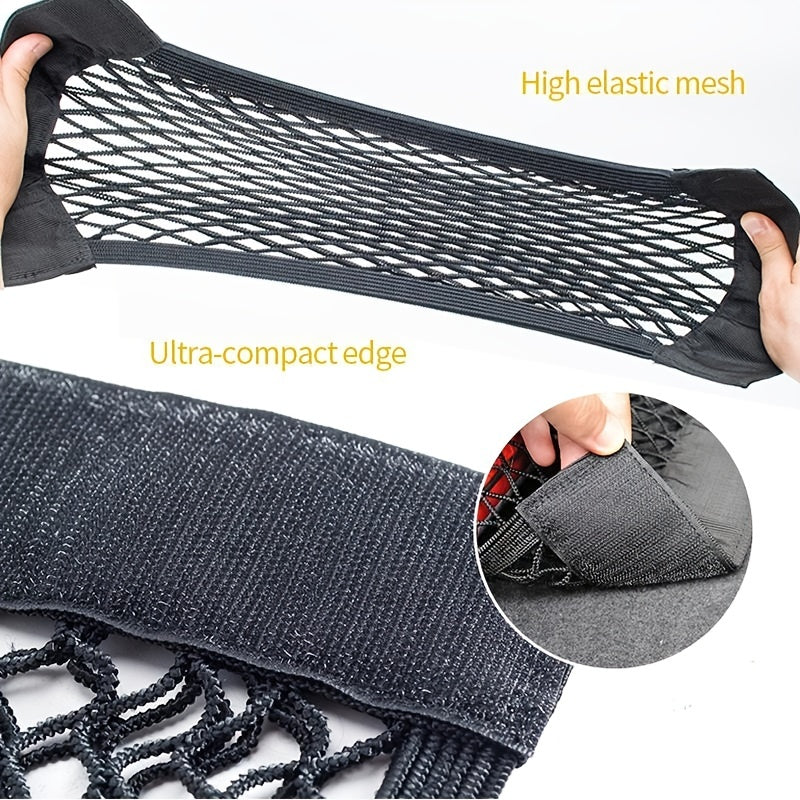 Universal Car Organizer with Storage Pockets and Elastic Mesh for Seat Back and Trunk