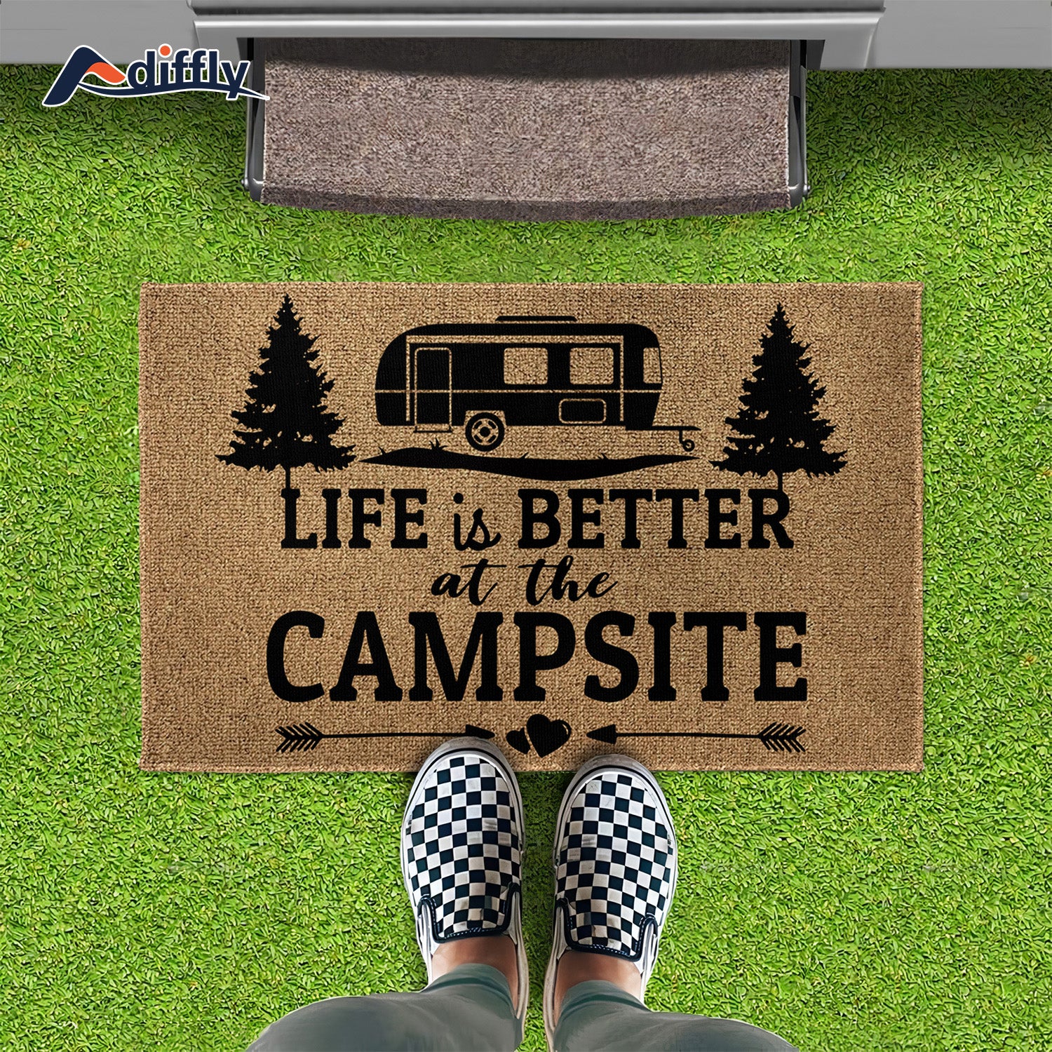 Fun RV Doormat Outdoor Travel Trailer Welcome Mat Outdoor Decor