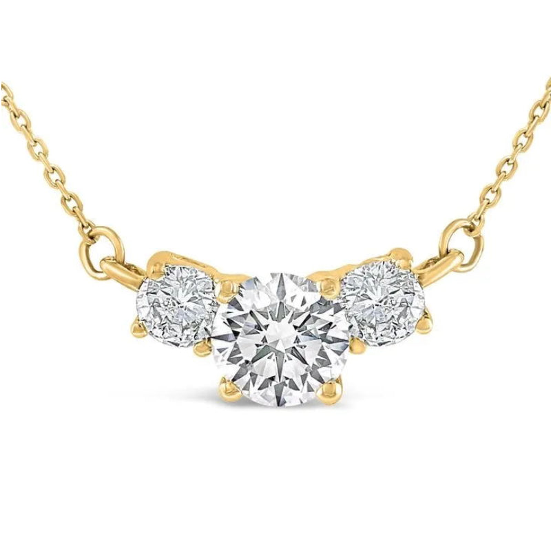 Sterling Silver Necklace with 2-4ct Moissanite Pendant White Gold Clavicle Chain for Women