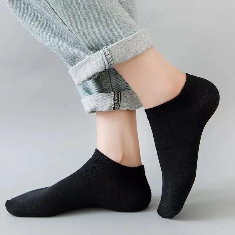 10/20 Pairs Unisex Ankle Socks Breathable Polyester Solid Colors Summer Thin Boat Socks