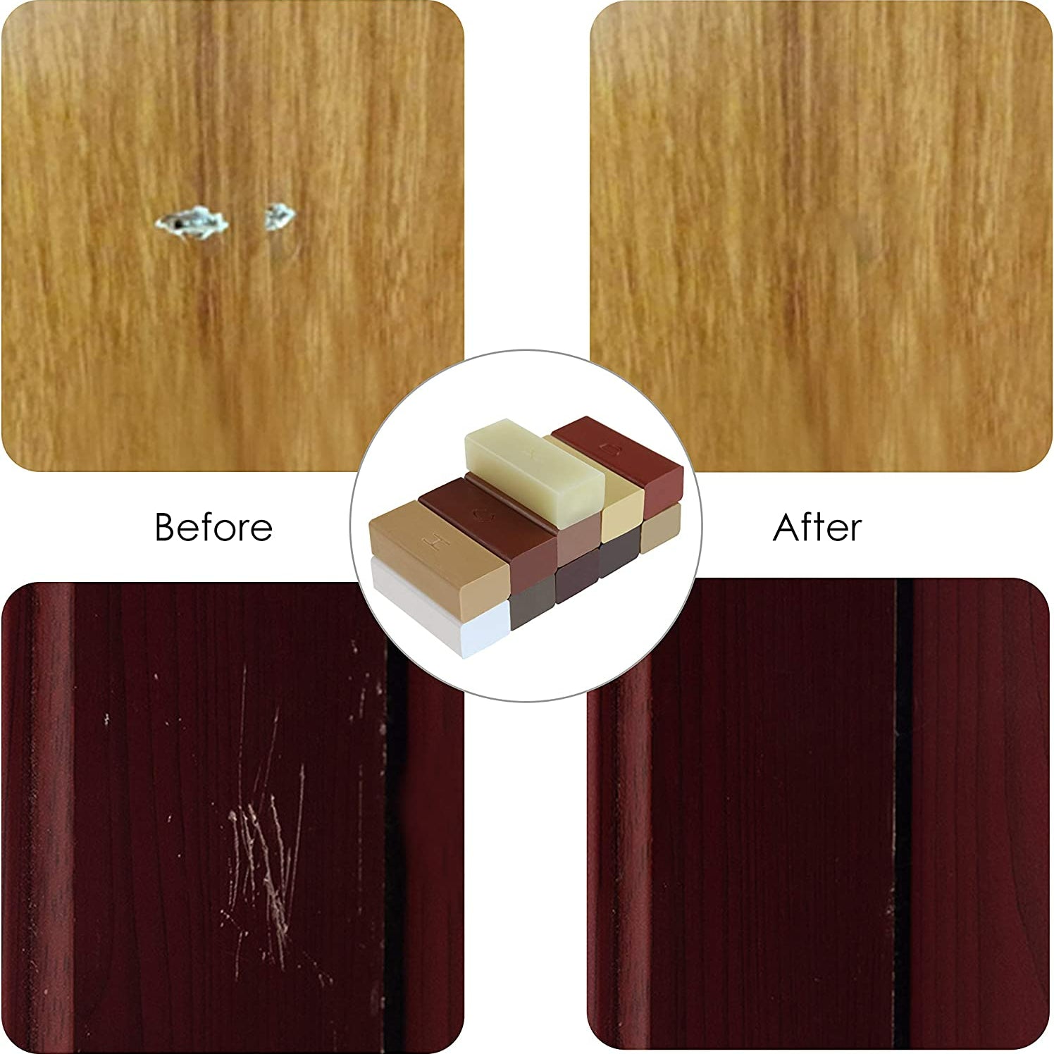 Набор для ремонта мебели с воском и инструментом для плавления для деревянных полов и мебели в различных цветах