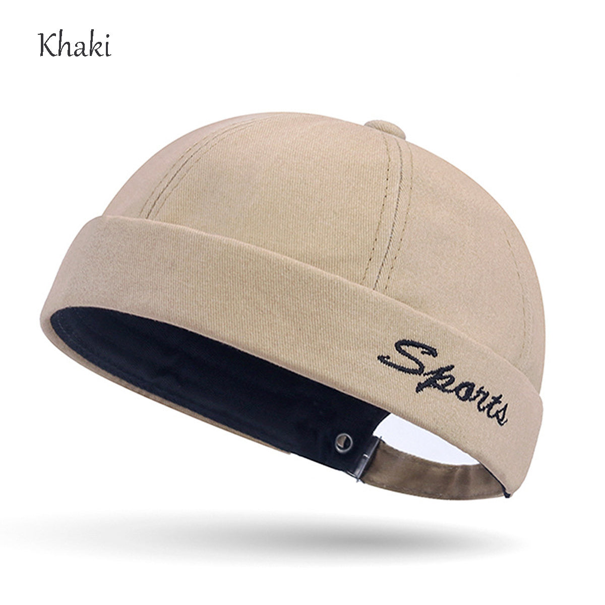 Vintage Brimless Hat with Adjustable Rolled Cuff Unisex Fashion Accessory