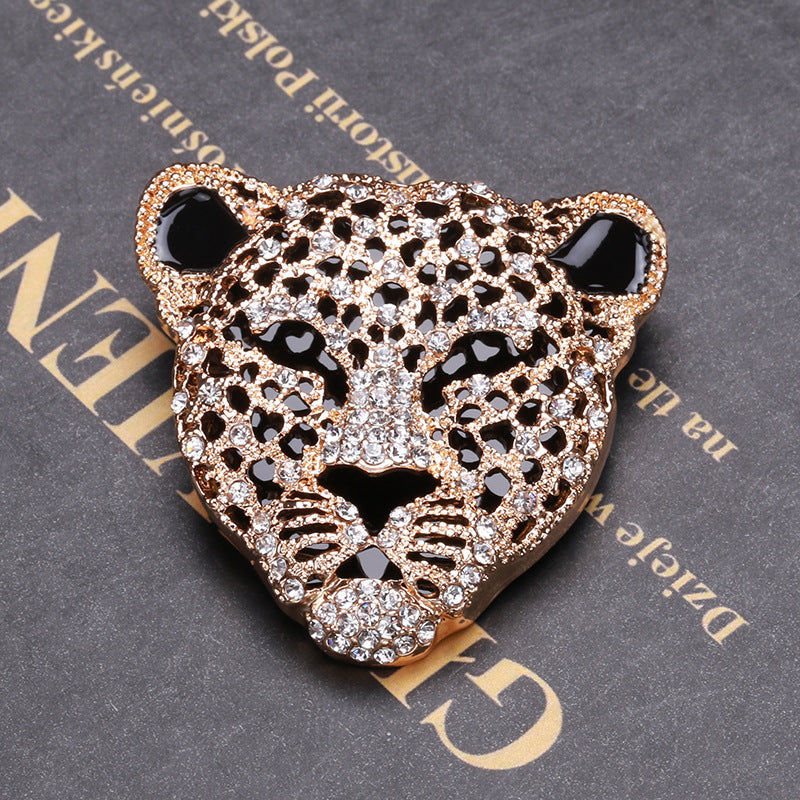Vintage Panther Head Brooch Rhinestones for Men and Women Retro Style