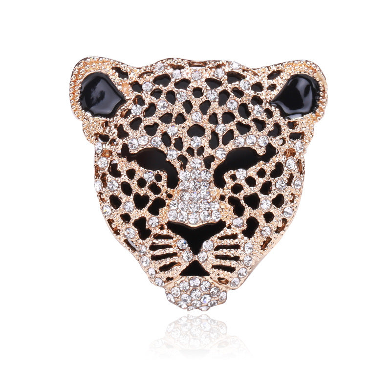 Vintage Panther Head Brooch Rhinestones for Men and Women Retro Style