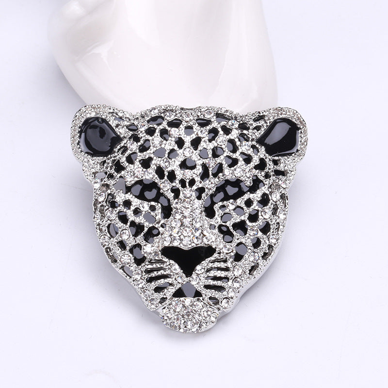 Vintage Panther Head Brooch Rhinestones for Men and Women Retro Style