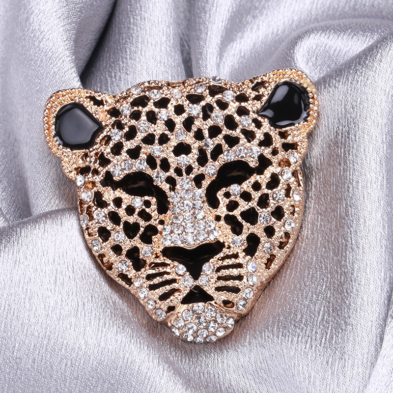 Vintage Panther Head Brooch Rhinestones for Men and Women Retro Style