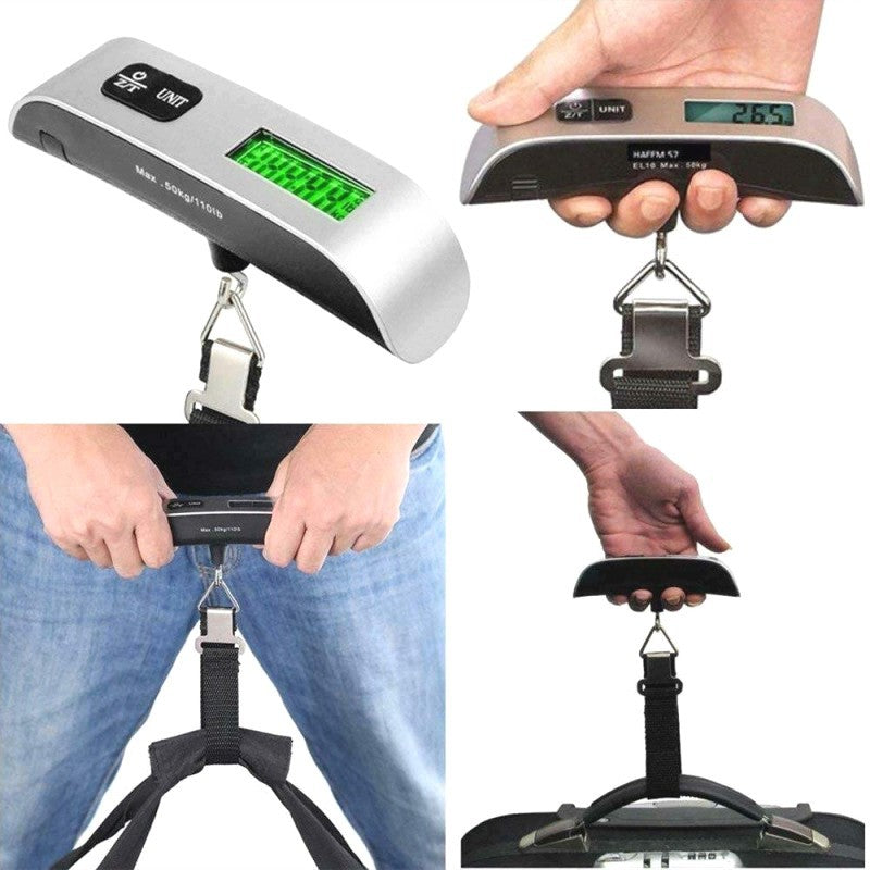 Portable Electronic Luggage Scale 50KG with Hook for Parcels, Fishing, Lifting