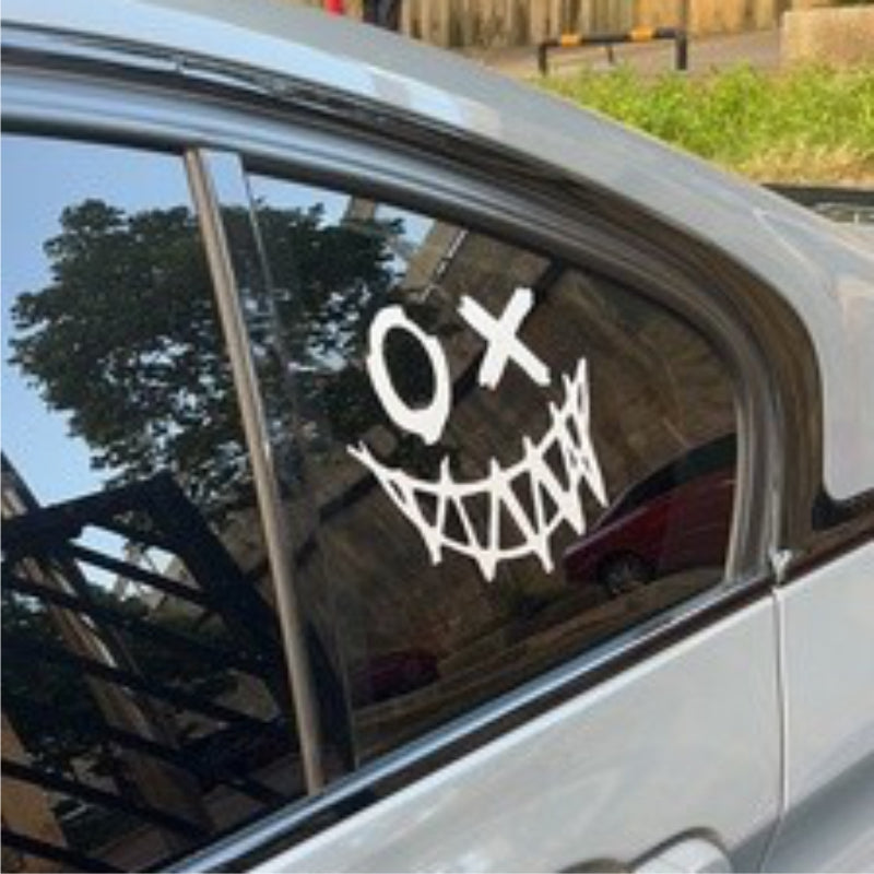 Car Decorative Sticker, Reflective, Devil Smiling Face, Windshield Motorcycle Decal