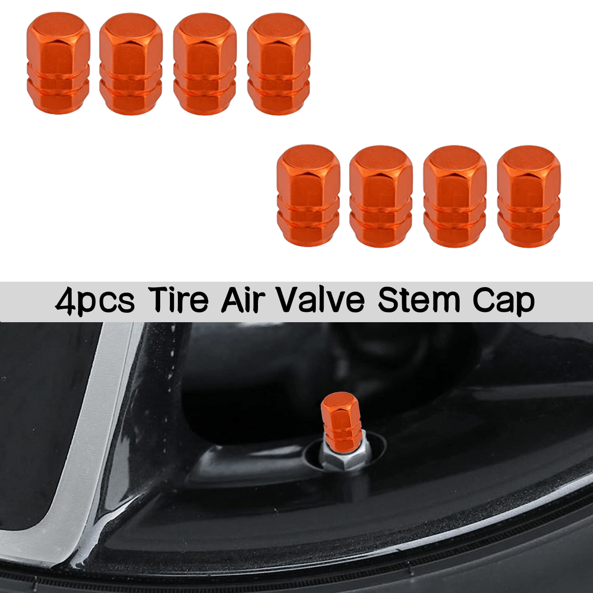 4pcs Aluminum Alloy Tire Valve Stem Caps Car Wheel Pressure Cover Screw Fit Most Vehicles